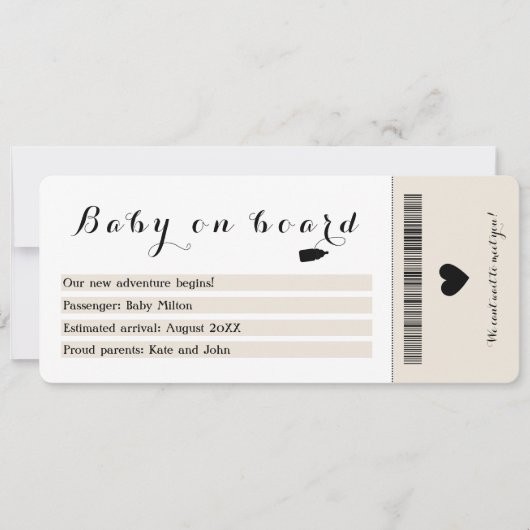 Baby Aan boord Travel Boarding Pass Zwangerschap Aankondiging (Voorkant)