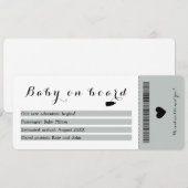 Baby Aan boord Travel Boarding Pass Zwangerschap Aankondiging (Voorkant / Achterkant)
