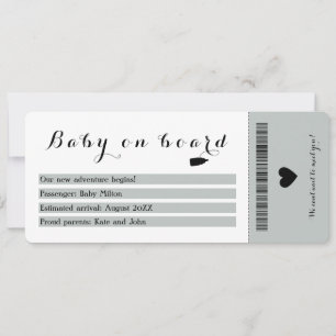 Baby Aan boord Travel Boarding Pass Zwangerschap Aankondiging