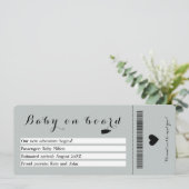 Baby Aan boord Travel Boarding Pass Zwangerschap Aankondiging (Staand voorkant)
