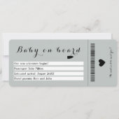 Baby Aan boord Travel Boarding Pass Zwangerschap Aankondiging (Voorkant)