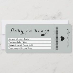Baby Aan boord Travel Boarding Pass Zwangerschap Aankondiging