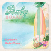 Baby aan boord Tropical Summer Beach Kartonnen Onderzetters (Voorkant)