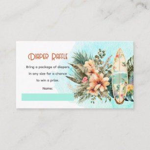 Baby aan boord Tropisch Baby shower Luier Raffle Informatiekaartje