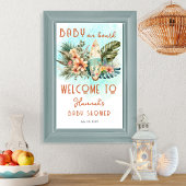 Baby aan boord Tropisch Surf Neutraal Baby shower Poster