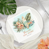 Baby aan boord Tropisch Surf Neutraal Baby shower Servet