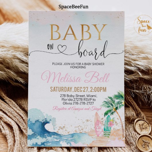 Baby aan boord uitnodiging Onder de zee uitnodigin