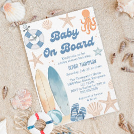 Baby aan boord van Baby shower Beach Invitation Kaart