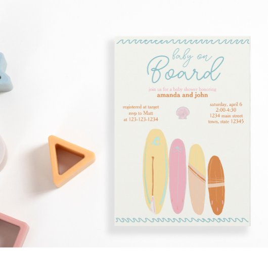 Baby Aan boord van Baby shower Ocean Theme Kaart