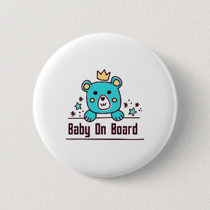 baby aan boord van baby shower ronde button 5,7 cm