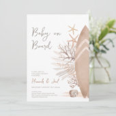 Baby aan boord van Baby shower Uitnodiging (Staand voorkant)