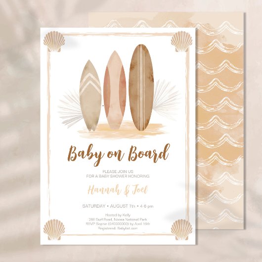 Baby aan boord van Baby shower Uitnodiging