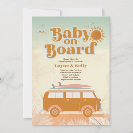 Baby aan boord van Baby shower Uitnodiging (Voorkant)