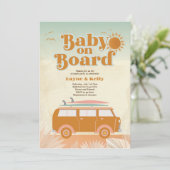 Baby aan boord van Baby shower Uitnodiging (Staand voorkant)