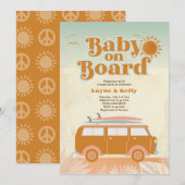 Baby aan boord van Baby shower Uitnodiging (Voorkant / Achterkant)