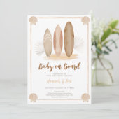 Baby aan boord van Baby shower Uitnodiging (Staand voorkant)