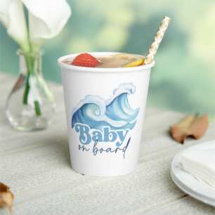 Baby Aan boord van Baby showers bekers, Surven Bab Papieren Bekers