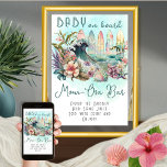 Baby aan boord van de Tropische Surfing Mam-Osa Ba Poster<br><div class="desc">Het tropische wc-vormig ontwerp van de exotische florale Baby on Board is een sjabloon van het baby shower met een genderneutraal thema met een tropische flair. Het ontwerp toont een groep kleurrijke surfplanken met de oceaan en een golvende golf tussen een prachtige tropische florale omgeving. Het kleurenschema bestaat uit zachte...</div>
