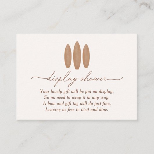 Baby aan boord van een Surfboard Display Shower Informatiekaartje (Voorkant)