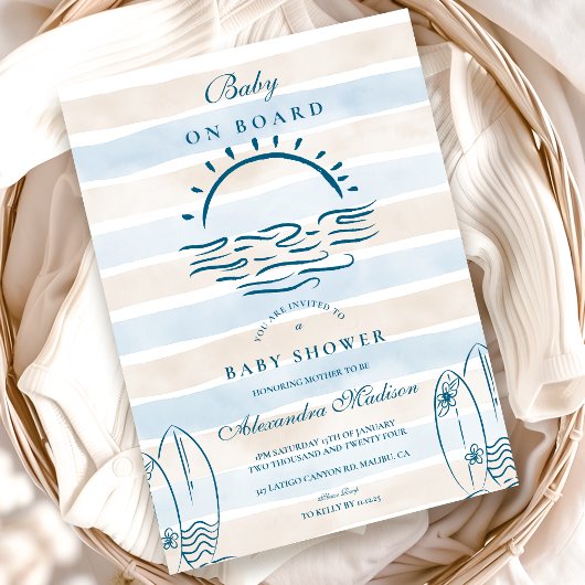 Baby aan boord van het Baby shower Kaart