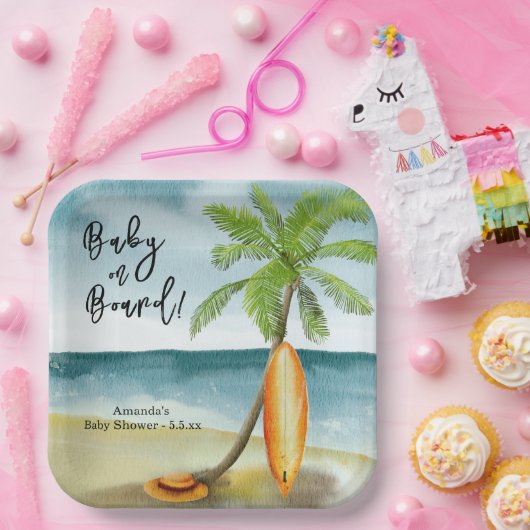 Baby aan boord van het Baby shower Papieren Bordje (Feest)