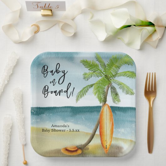 Baby aan boord van het Baby shower Papieren Bordje (Huwelijk)