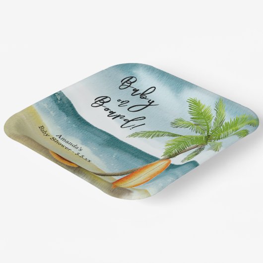 Baby aan boord van het Baby shower Papieren Bordje (Gebogen)