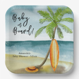 Baby aan boord van het Baby shower Papieren Bordje