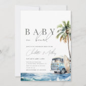 Baby aan boord van het Baby shower, Surf Beach Kaart (Voorkant)