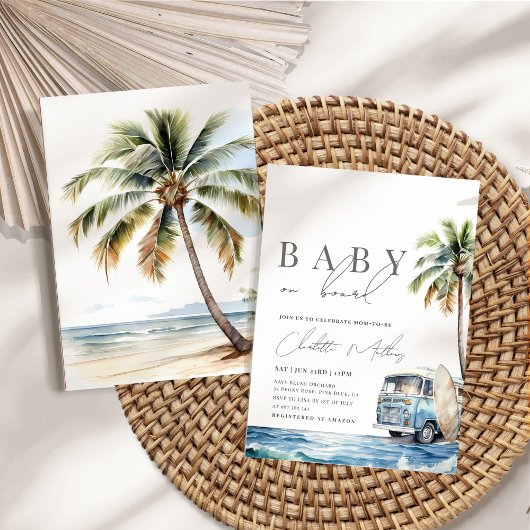 Baby aan boord van het Baby shower, Surf Beach Kaart