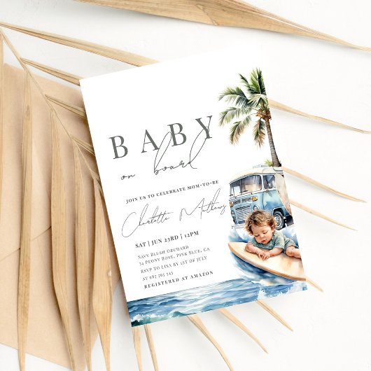 Baby aan boord van het Baby shower, Surf Beach Kaart