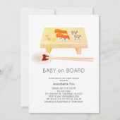 Baby aan boord van het Baby shower Sushi Uitnodigi Kaart (Voorkant)