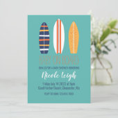 Baby aan boord van het Baby shower van de Surfboar Kaart (Staand voorkant)