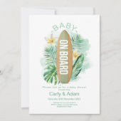 Baby aan boord van het Baby shower van de Tropisch Kaart (Voorkant)