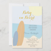 Baby aan boord van het Baby shower voor surfstrand Kaart (Voorkant)