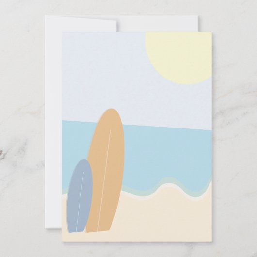 Baby aan boord van het Baby shower voor surfstrand Kaart (Achterkant)