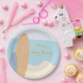 Baby aan boord van het Baby shower voor surfstrand Papieren Bordje (Feest)