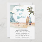 Baby aan boord van het Beach Surf Baby shower Kaart (Voorkant)