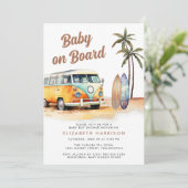 Baby aan boord van het Beach Surf Baby shower Kaart (Staand voorkant)