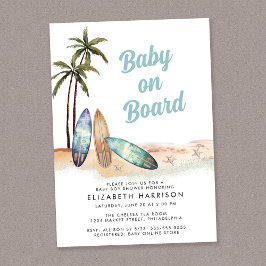 Baby aan boord van het Beach Surf Baby shower Kaart