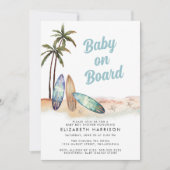 Baby aan boord van het Beach Surf Baby shower Kaart (Voorkant)