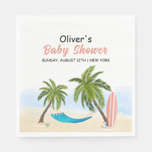 Baby aan boord van het Beach Surfing Baby shower Servet