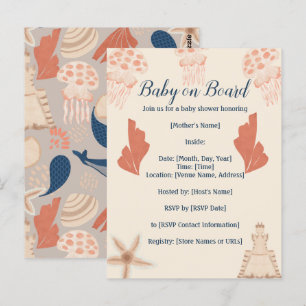Baby aan boord van het Kustschip Baby shower Briefkaart