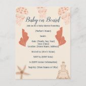 Baby aan boord van het Kustschip Baby shower Briefkaart (Voorkant)