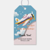 Baby aan boord van het Modern Aviation Airplane Ba Cadeaulabel (Voorkant)