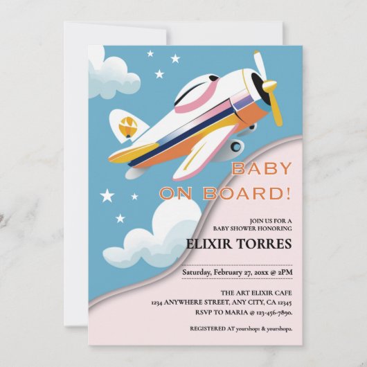 Baby aan boord van het Modern Aviation Airplane Ba Kaart (Voorkant)