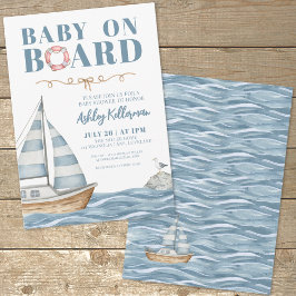 Baby aan boord van het Nautical Boy Baby shower Kaart