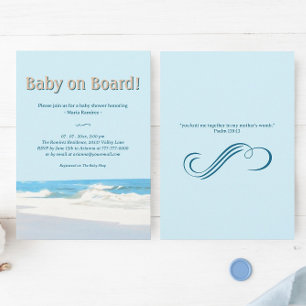 Baby aan boord van het Seascape Ocean Baby shower Kaart