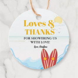 Baby aan boord van het strand baby shower dank u bedankjes labels