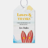 Baby aan boord van het strand baby shower dank u cadeaulabel (Voorkant)